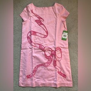 NWT Lilly Pulitzer Girls Dress Pink Sheath Lolly Bow Size 14 Lined